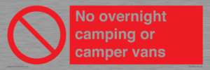 No overnight camping or camper vans